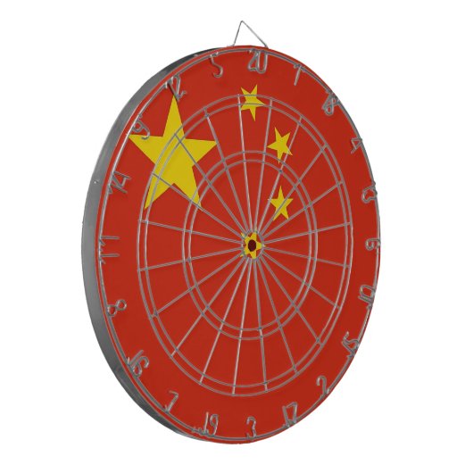 Dartboard with Flag of China Dartbord (Voorkant Links)