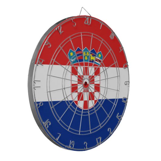 Dartboard with Flag of Croatia Dartbord (Voorkant Links)