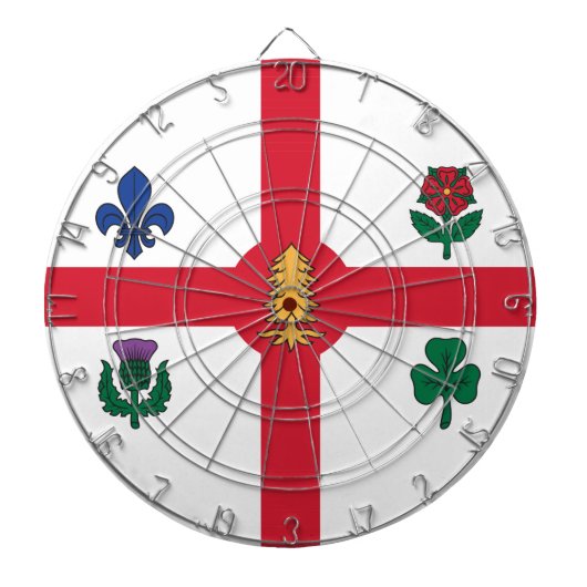 Dartboard with Flag of Montreal, Canada Dartbord (Voorkant)