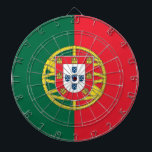 Dartboard with Flag of Portugal Dartbord<br><div class="desc">Transformeer je speelkamer in een eerbetoon aan de Portugese trots met ons dartbord met de vlag van Portugal! Dit dartbord is met precisie en passie vervaardigd en toont met trots de levendige rode en groene kleuren van de Portugese vlag, die de rijke geschiedenis, het maritieme erfgoed en de culturele eenheid...</div>