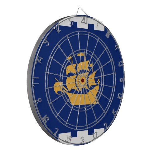 Dartboard with Flag of Quebec City, Canada Dartbord (Voorkant Links)