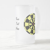 Dartboard Yellow Black Red Bullseye Matglas Bierpul (Voorkant rechts)