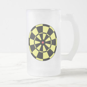 Dartboard Yellow Black Red Bullseye Matglas Bierpul