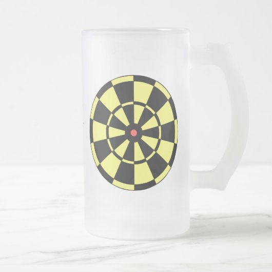 Dartboard Yellow Black Red Bullseye Matglas Bierpul (Rechts)