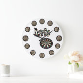 Dartboards en kunststofnaam, ronde, grote wandklok (Huis)