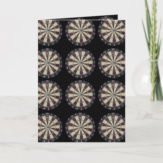 Dartboards_On_Black,_Birthday_Greeting_Card. Kaart (Voorkant)