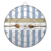 Dartbord Blauw & Wit Stripe Touw (Voorkant)