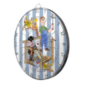 Dartbord blauw & witte streep in aanbouw (Voorkant Rechts)