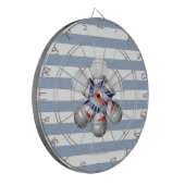 Dartbord Blauwe & Witte Streep Kapper Paal Kappers (Voorkant Links)