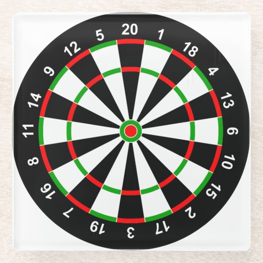 Dartbord Glazen Onderzetter (Voorkant)