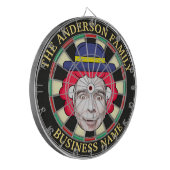 Dartbord met aangepaste tekst en foto (Voorkant Links)