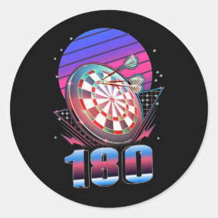 Dartbord met dampgolf, 180 darts ronde sticker