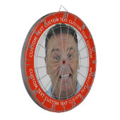 Dartbord met eigen foto & tekst - rode rand (Voorkant Links)
