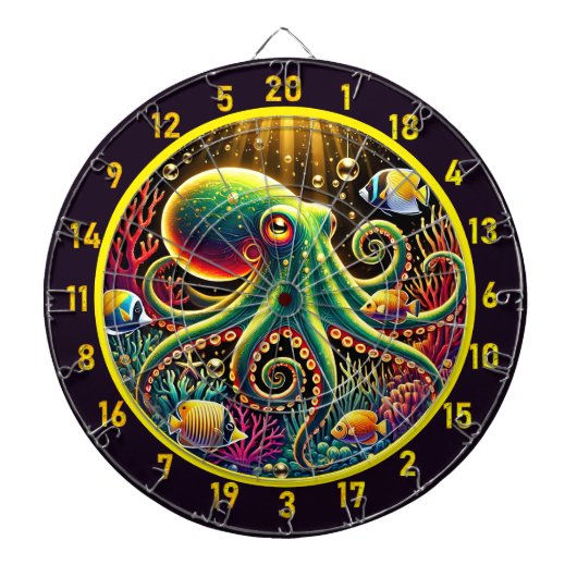 Dartbord met etherische diepten voor octopussen (Voorkant)
