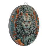 Dartbord met griepleeuw van wijsheid (Voorkant Links)