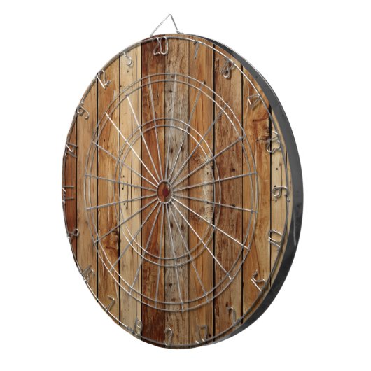 Dartbord met houtstructuur (Voorkant Rechts)
