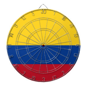 Dartbord met vlag van Colombia