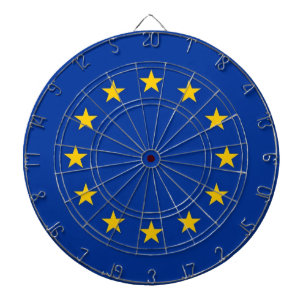 Dartbord met vlag van de Europese Unie