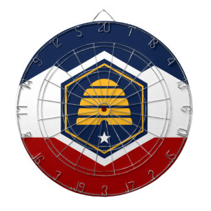 Dartbord met vlag van de staat Utah, VS