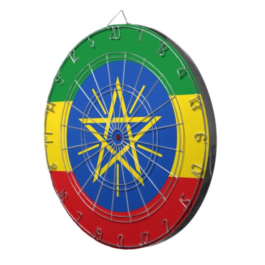 Dartbord met vlag van Ethiopië (Voorkant Rechts)
