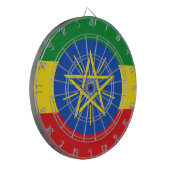 Dartbord met vlag van Ethiopië (Voorkant Links)