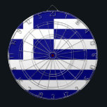 Dartbord met vlag van Griekenland<br><div class="desc">Voeg een vleugje Griekse trots toe aan je speelkamer met ons exclusieve dartbord met de vlag van Griekenland! Dit dartbord is gemaakt met nauwgezette aandacht voor detail en is meer dan alleen een functioneel item; het is een viering van het rijke erfgoed en de culturele identiteit van Griekenland. Het levendige...</div>