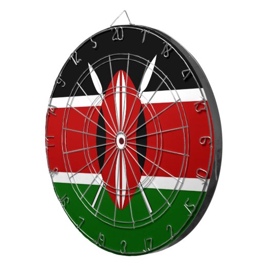 Dartbord met vlag van Kenia (Voorkant Rechts)