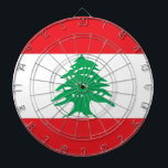 Dartbord met vlag van Libanon<br><div class="desc">Voeg een unieke flair toe aan uw speelkamer met ons exclusieve dartbord met de vlag van Libanon! Dit dartbord is gemaakt met nauwgezette aandacht voor detail en is meer dan alleen een recreatief item; het is een viering van de levendige cultuur en het erfgoed van Libanon. Het opvallende ontwerp toont...</div>