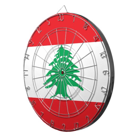 Dartbord met vlag van Libanon (Voorkant Rechts)