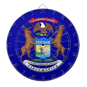 Dartbord met vlag van Michigan, Verenigde Staten