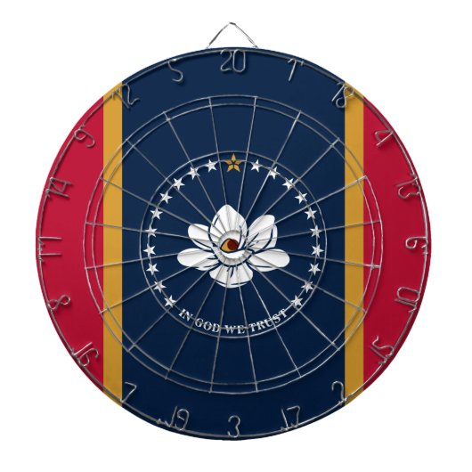 Dartbord met vlag van Mississippi State, VS (Voorkant)