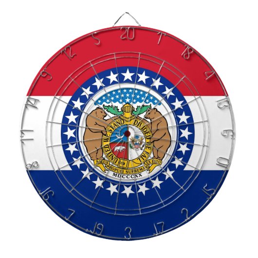 Dartbord met vlag van Missouri, VS (Voorkant)