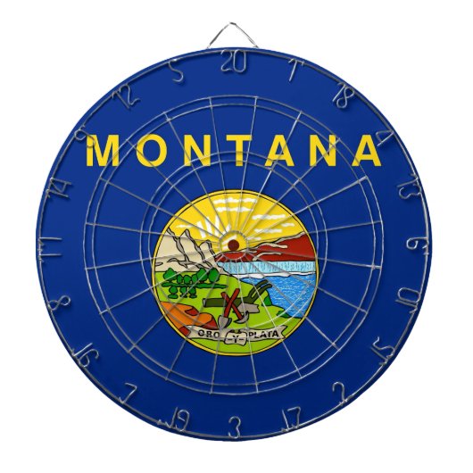 Dartbord met vlag van Montana, VS (Voorkant)