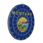 Dartbord met vlag van Montana, VS (Voorkant Links)
