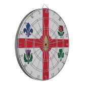 Dartbord met vlag van Montreal, Canada (Voorkant Links)