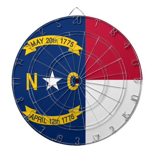 Dartbord met vlag van North Carolina, Verenigde St (Voorkant)