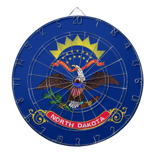 Dartbord met vlag van North Dakota, VS (Voorkant)