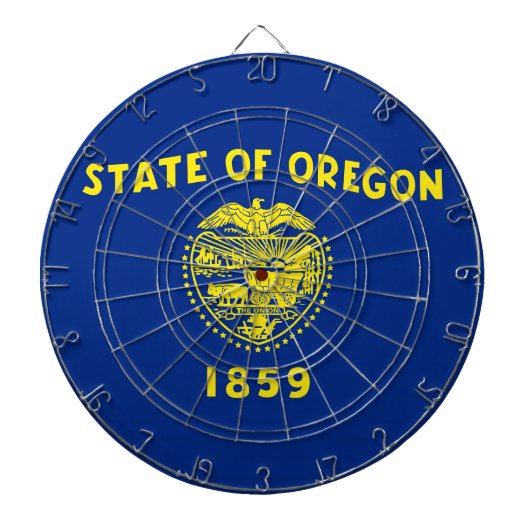 Dartbord met vlag van Oregon, VS (Voorkant)