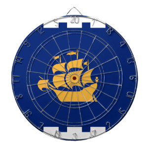 Dartbord met vlag van Quebec Stad, Canada