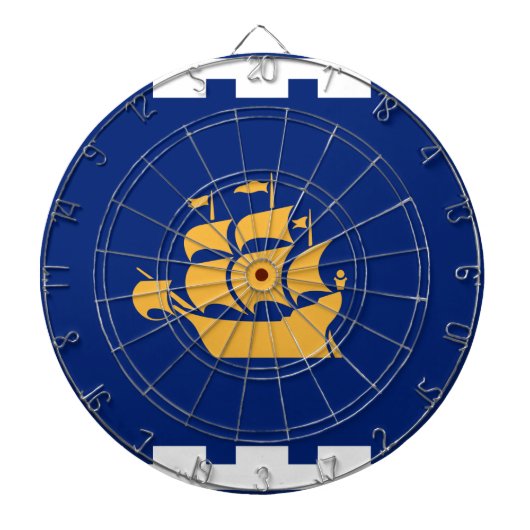 Dartbord met vlag van Quebec Stad, Canada (Voorkant)