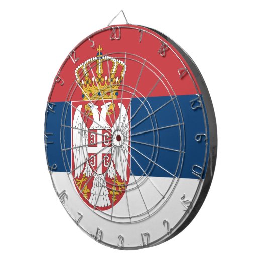 Dartbord met vlag van Servië (Voorkant Rechts)