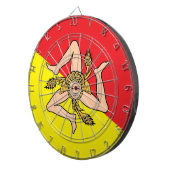 Dartbord met vlag van Sicilië, Italië (Voorkant Rechts)