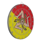 Dartbord met vlag van Sicilië, Italië (Voorkant Links)