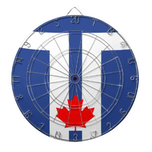 Dartbord met vlag van Toronto, Canada