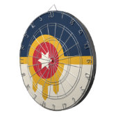 Dartbord met vlag van Tulsa, Oklahoma (Voorkant Rechts)