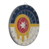 Dartbord met vlag van Tulsa, Oklahoma (Voorkant Links)