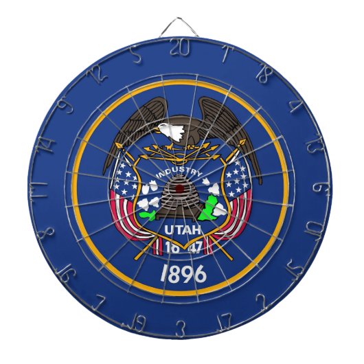 Dartbord met vlag van Utah, VS (Voorkant)