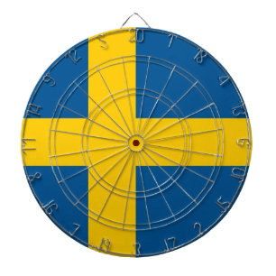 Dartbord met vlag van Zweden
