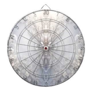 Dartbord met witte bloemen