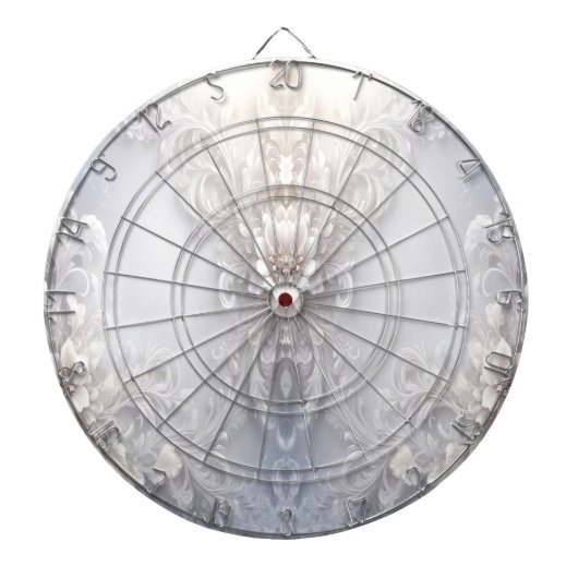 Dartbord met witte bloemen (Voorkant)